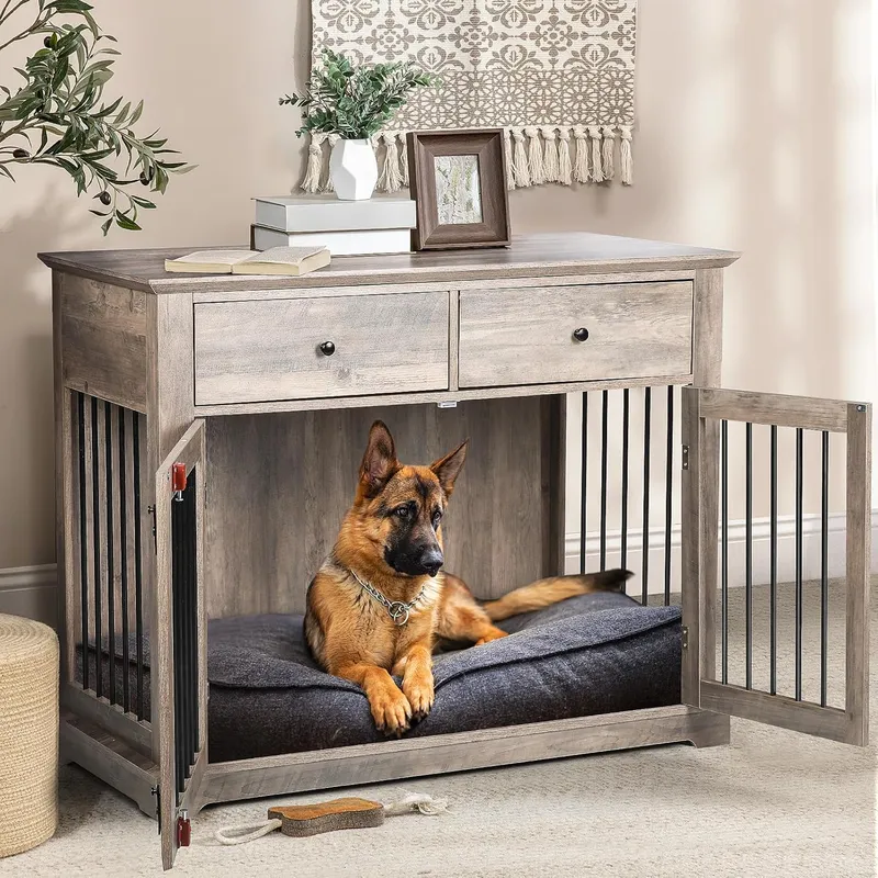 LEMBERI 44 Inch Large Dog Crate Furniture