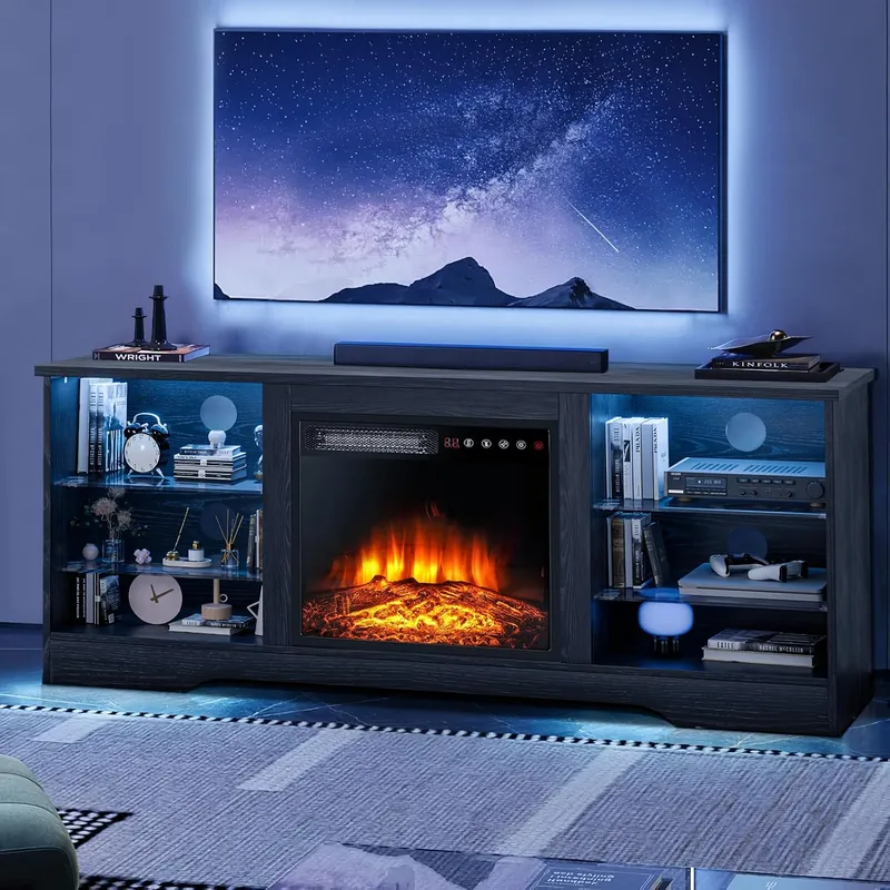 LEMBERI 58 Inches Fireplace TV Stand