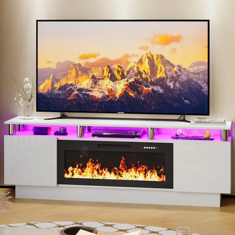 LEMBERI 70 Inches Fireplace TV Stand