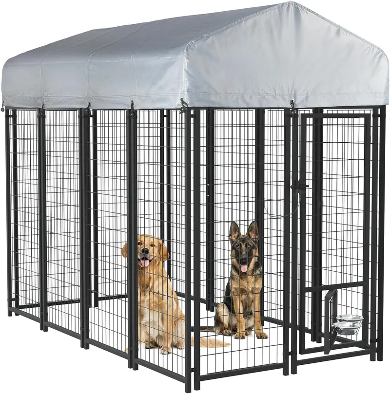 LEMBERI 8x4x6 FT Outdoor Dog Kennel for Large Dogs