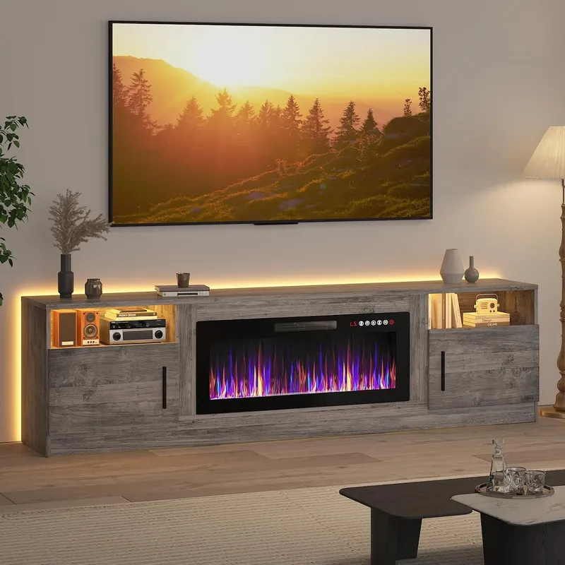 Lemberi Fireplace tv Stand with 36 inch Fireplace